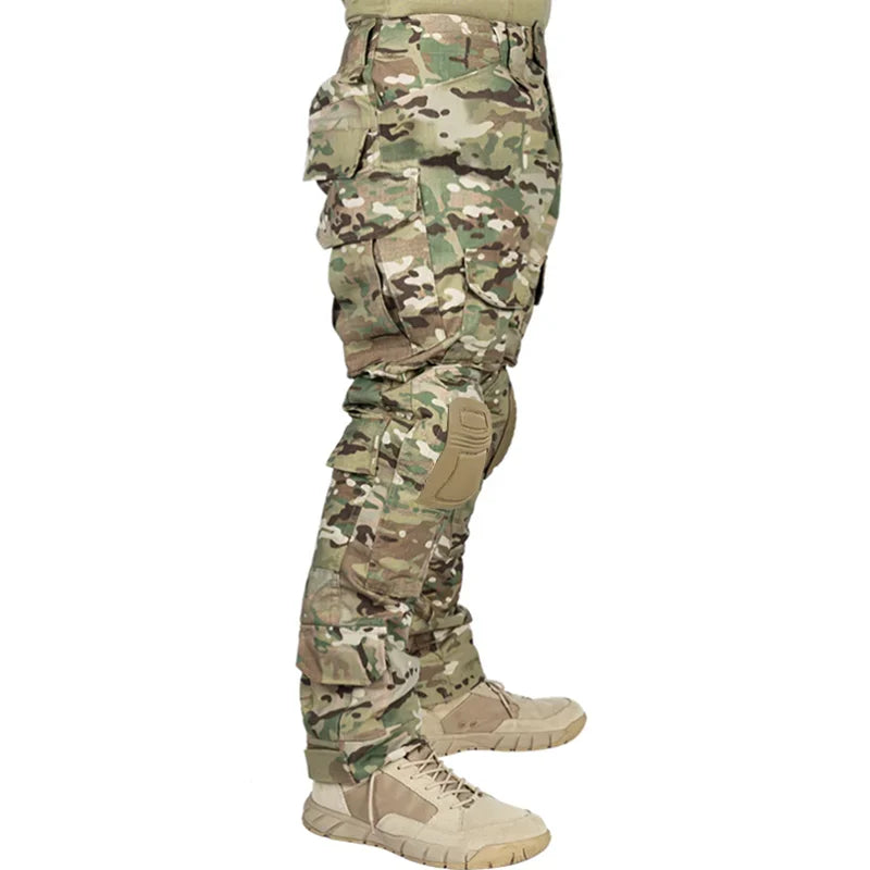 Unisex Tactical Combat Cargo Pants with Knee Pads